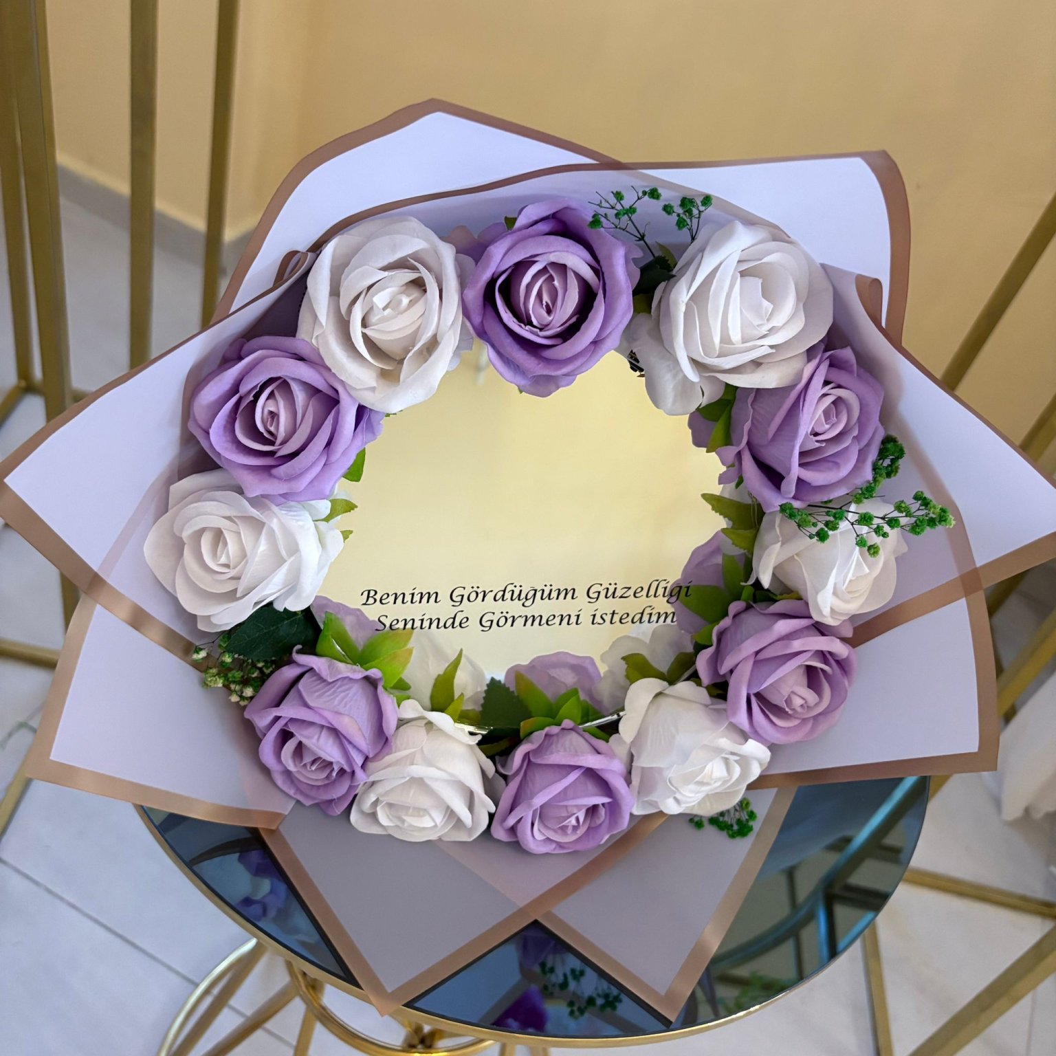 Led Aynalı Gül Buketi