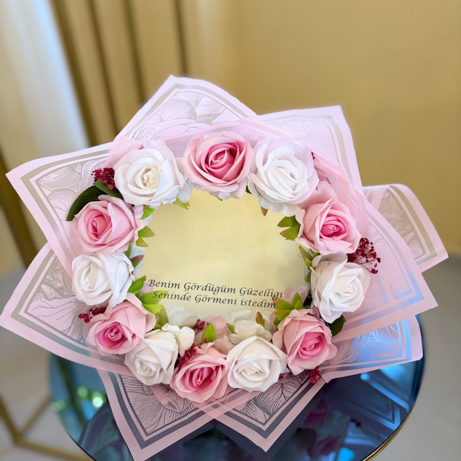 Led Aynalı Gül Buketi